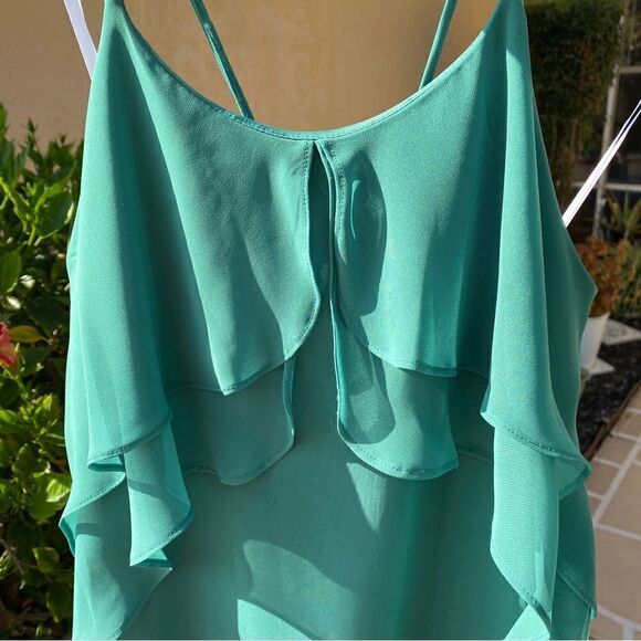 BCBGMAXAZRIA JADE LAYERED CAMI RUFFLED TOP DRESS L NWT - Picture 5 of 16